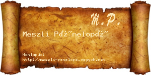Meszli Pénelopé névjegykártya